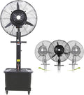 Misting Fan, 3 Speed Oscillating Pedestal Fan by Unknown