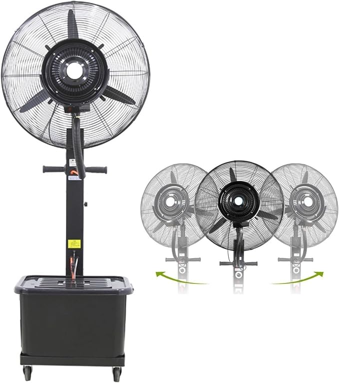 Misting Fan, 3 Speed Oscillating Pedestal Fan by Unknown