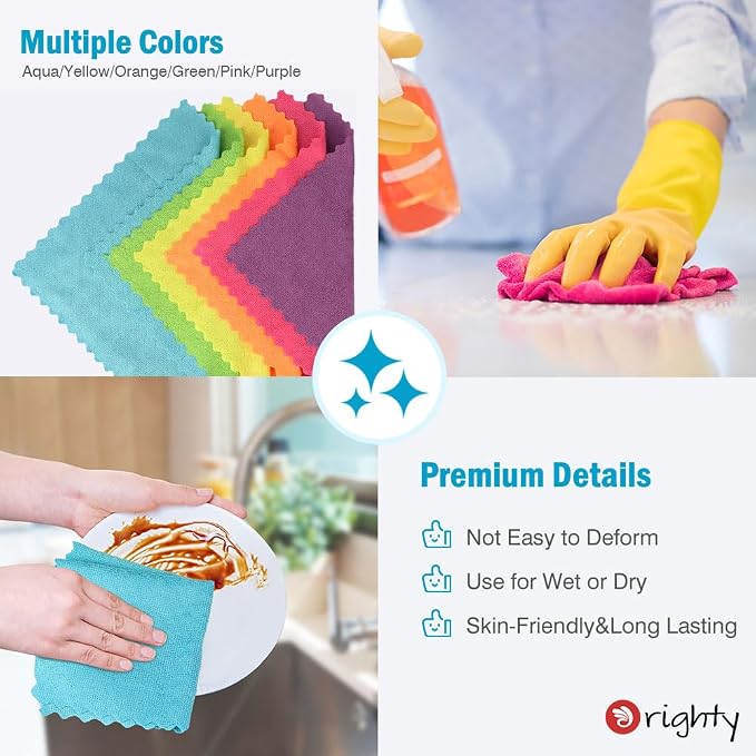 Orighty Microfiber Cleaning Cloths, 150 Pack Microfiber Towels Bulk, Ultra-Soft - Image 4