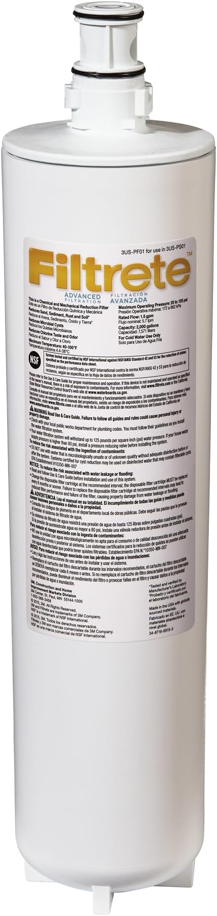 Filtrete Advanced Under Sink Quick Change Water Filtration Filter 3US-PF01 by Unknown