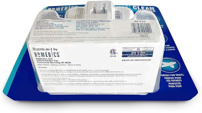 Homedics TotalClean Personal UV-C Plug-In Air Sanitizer – Small Air Purifier - Image 6