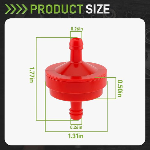 10 Pack Lawn Mower 1/4 Inch Inline Gas Fuel Filter - Image 2