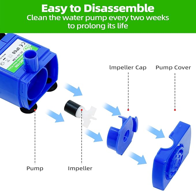 Cat Water Fountain Pump, IP68 DR-DC 160 Submersible Water Pump - Image 7