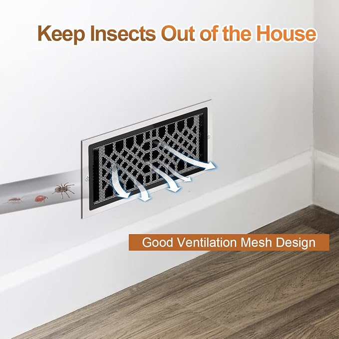 Floor Register Vent Cover- 4"x10" Air Vent Screen Mesh, Frame Tape Perfect - Image 3