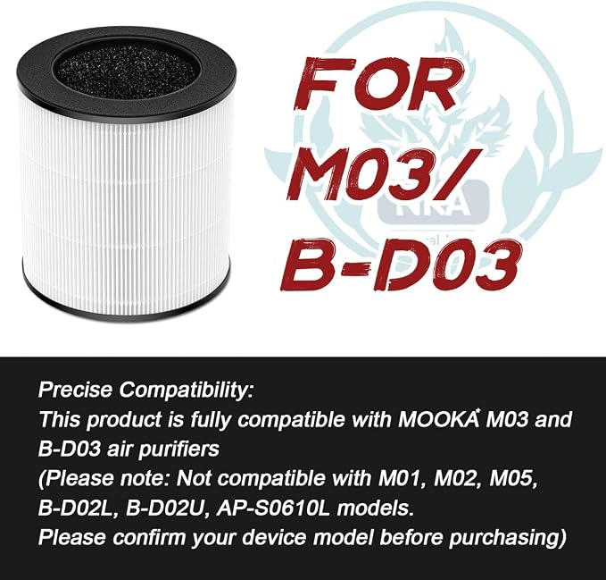 M03/B-D03 for MOOKA Air Purifier Replacement Filter, 3-in-1 HEPA Filter - Image 3