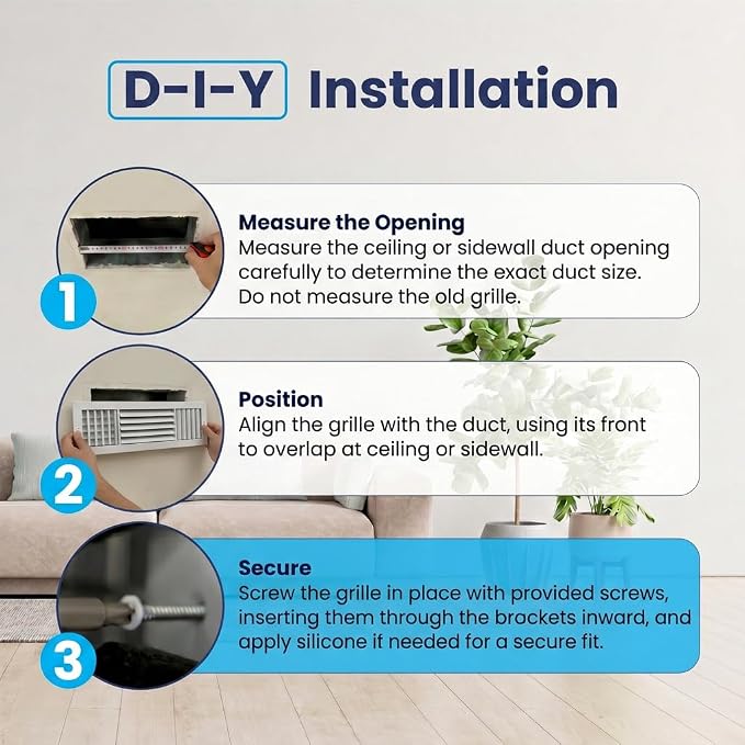 24x6 Aluminum 3-Way Air Flow Vent Cover Wall Ceiling Register Multi-Shutter - Image 9