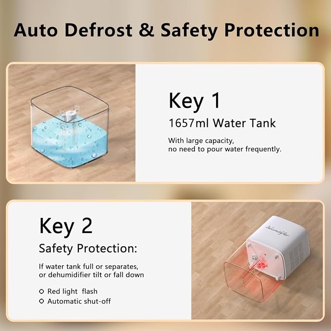 Dehumidifier 1657ML 58OZ Small Dehumidifier - Image 3