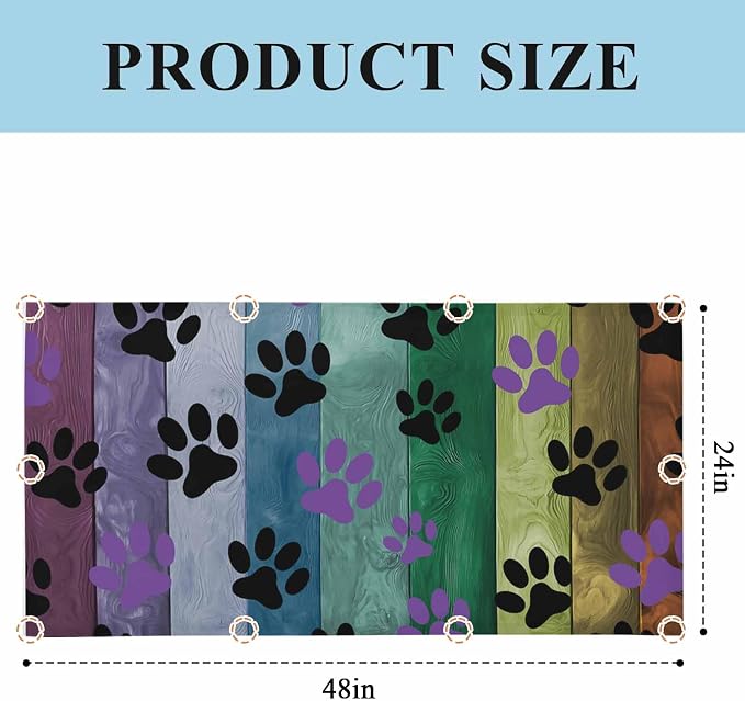 Yukro 2 Pack Fluorescent Light Covers Colorful Dog Paw Prints on The Board - Image 8