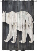 Sheer Curtains 72 Inches Long, Rustic Counrty Vintage Wood Grain Privacy Voile by Unknown