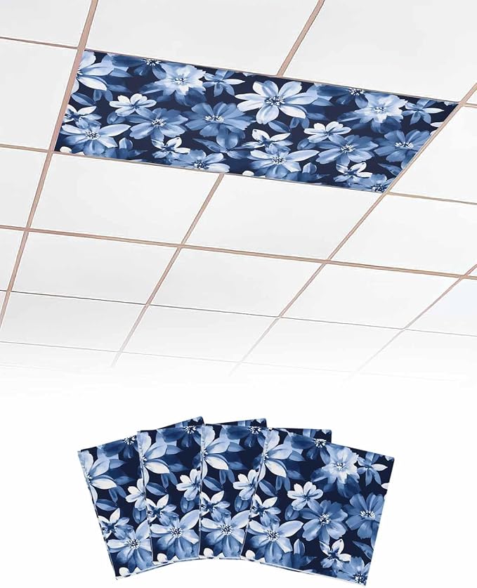 4 Pack White Navy Fluorescent Light Covers by Unknown