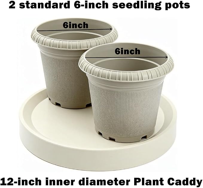 13.6inch Plant Caddy with Hidden Wheels, Heavy Duty Flower Pot Trolley - Image 3