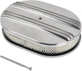 12" Air Cleaner Kit Polished Aluminum Oval Half Finned Compatible by TBAPFS