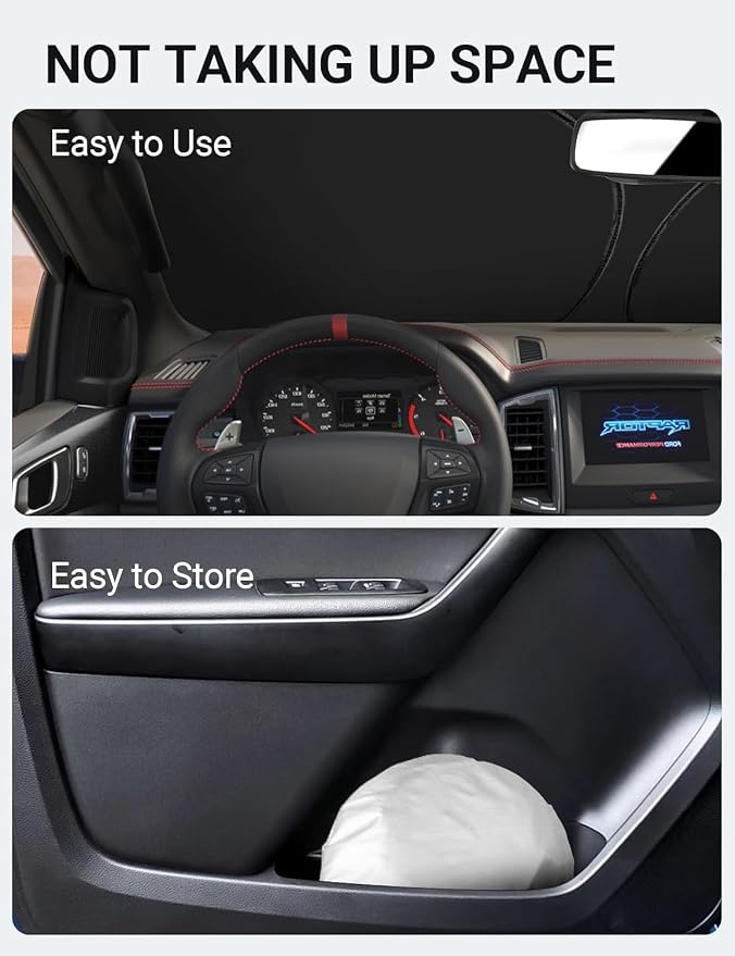 Proadsy 2026 Upgrade Front Windshield Sun Shade Foldable Sunshade Protector - Image 8