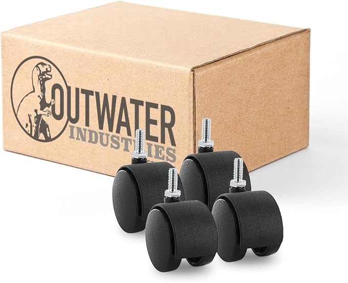 2" Wheel Diameter | Black Nylon Swivel Hooded Samson Twin Wheel Caster | by OutwaterIndustries