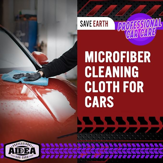 AIDEA Microfiber Cleaning Cloth Blue, Shop Rags, Microfiber Towels - Image 4