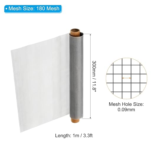 PATIKIL 304 Stainless Steel Wire Mesh Screen, 180 Mesh Woven Air Vent Filter - Image 2