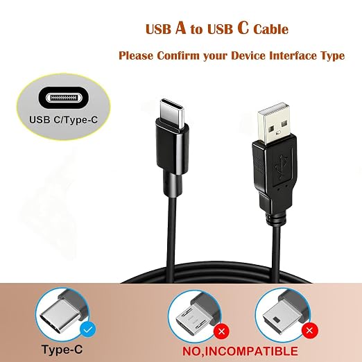 5V USBC Cable for Pure Enrichment PEPERSAP-K for PureZone Mini Air Purifier | - Image 2
