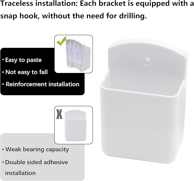 4 Pack Self Adhesive TV Air Conditioner Remote Control Holder Wall Mount - Image 2