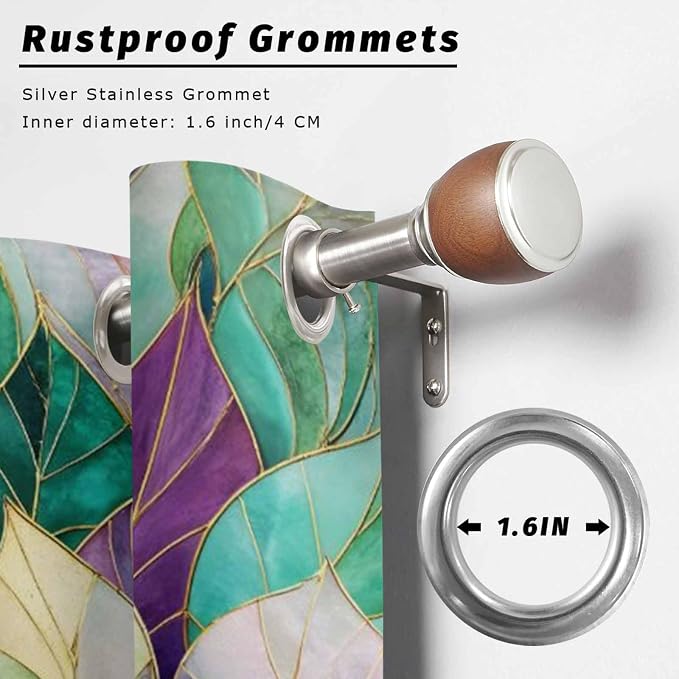 Leaves Outdoor Curtains for Patio Gorgeous Leaf Abstract Spring Waterproof - Image 2