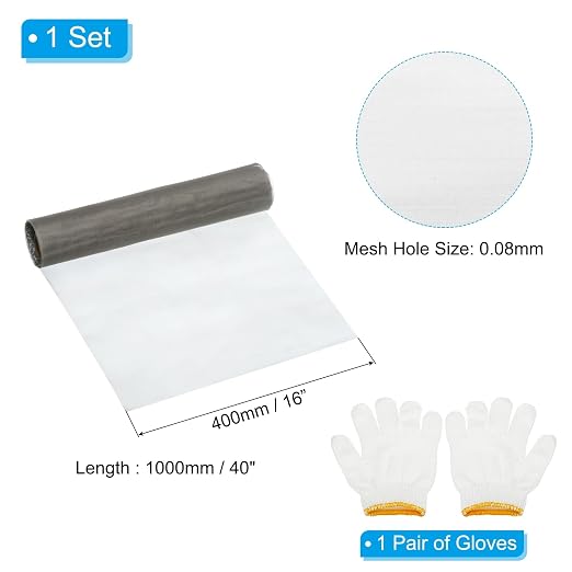 PATIKIL 40" L x 16" W Woven Wire Mesh, 180 Mesh 304 Stainless Steel Air Vent - Image 2
