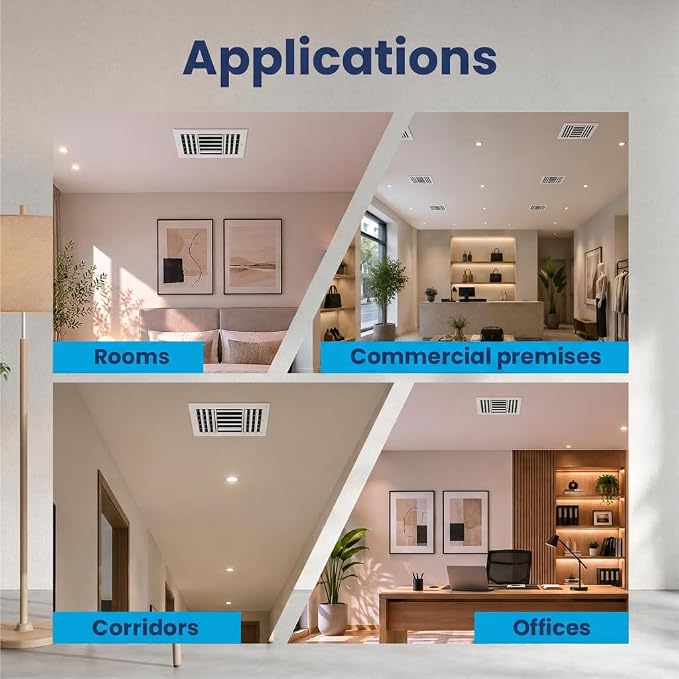 14x6 Inch Aluminum 3-Way Air Flow Vent Cover Wall or Ceiling – Quiet HVAC Wall - Image 5