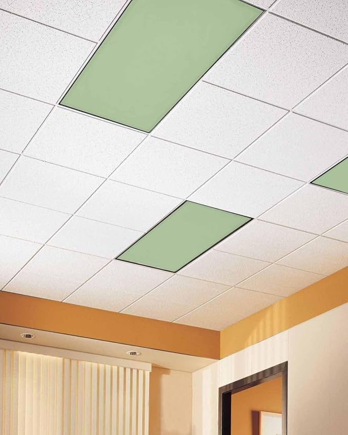 2 Pack Fluorescent Light Cover for Classroom Ceiling Light, Sage Green Magnetic - Image 2