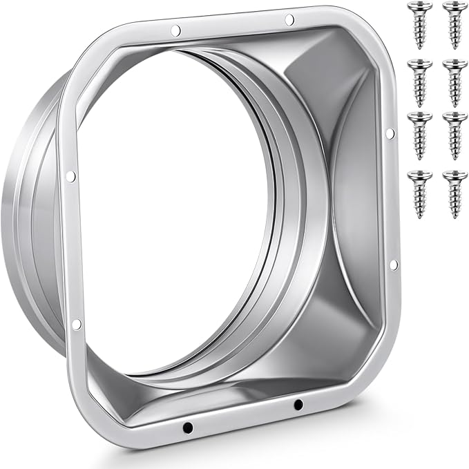 Zonon 1 Pcs 8 Inch Duct Connector Flange Metal Straight Pipe Flange Square to by Zonon