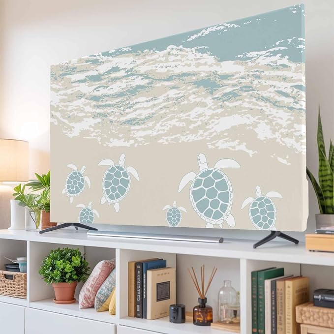 Oceans Beaches Sea Turtles Indoor TV Cover, Elastic TV Screen Protector - Image 6