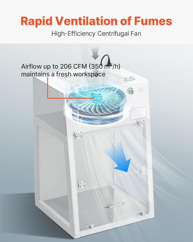 VEVOR Laminar Flow Hood, 20.08 x 20.47 x 23.62 inch Working Area Portable Clean - Image 2