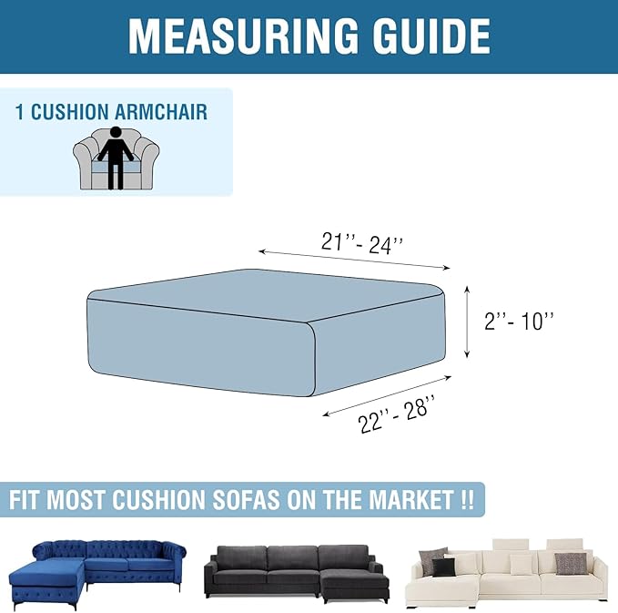 Couch Cover Stretch Velvet Sofa Cushion Cover 1-Piece - Elastic Washable Slipcover for Seat or Backrest, Couch Seat Covers for Sofas (Cream)