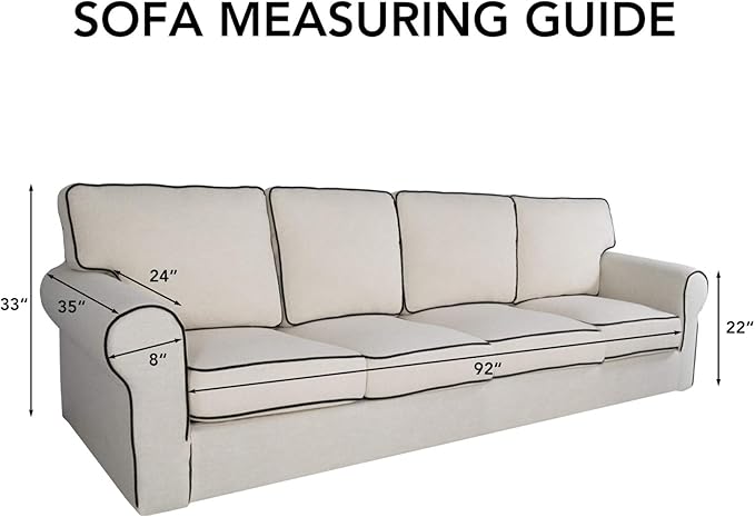 PureFit Super Stretch 4 Seater Sofa Slipcover – Spandex Non Slip Soft Couch Sofa Cover, Washable Furniture Protector with Non Skid Foam and Elastic Bottom for Kids, Pets （XX Large, Light Gray）