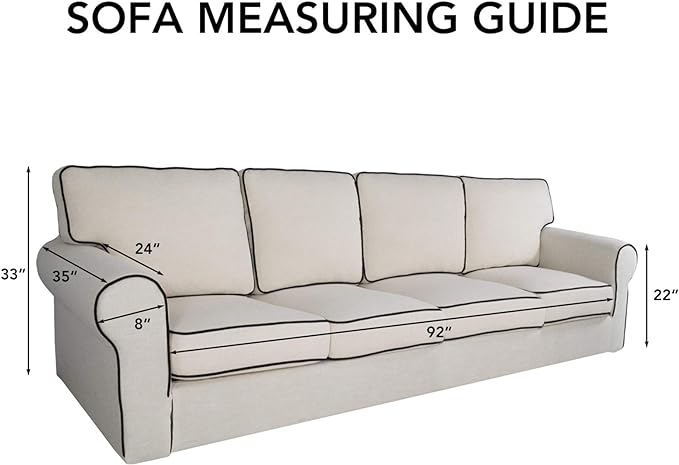 PureFit Super Stretch 4 Seater Sofa Slipcover – Spandex Non Slip Soft Couch Sofa Cover, Washable Furniture Protector with Non Skid Foam and Elastic Bottom for Kids, Pets （XX Large, Camel）