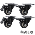 2 Inch Caster Wheels, with Brake, No Noise Locking Polyurethane Wheels by Htudcoue