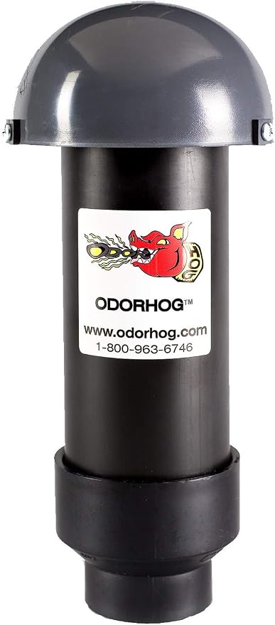 OdorHog Vent Stack Pipe Filter 4 Sizes, Removes Outdoor Septic and Sewer Odors by OdorHog-StoptheStink