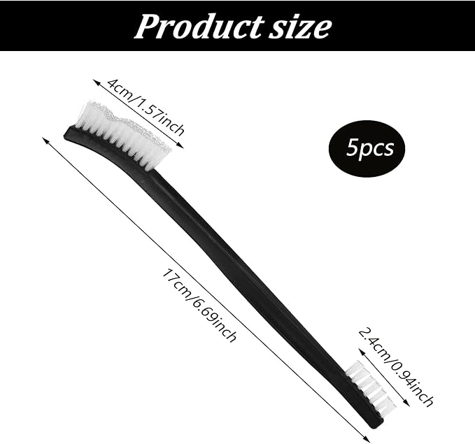 5Pcs Double-Ended Detail Cleaning Brush Nylon Brushes Small Detailing Crevice - Image 2