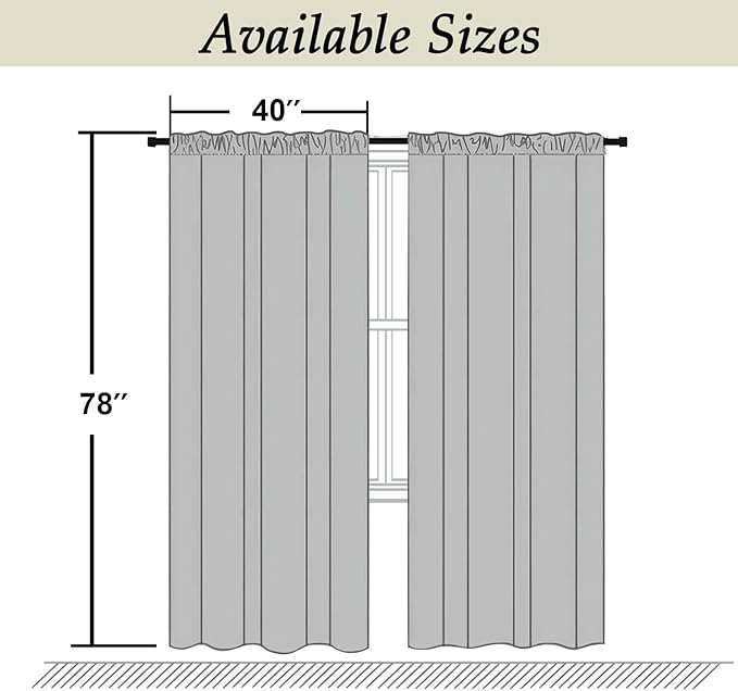 Simplebrand Ava Blush Blackout Curtains for Bedroom, 78 Inch Length, 2 Panels Set, Privacy Thermal Insulated Rod Pocket Window Curtains for Patio, French Door, W40 x L78 Inch