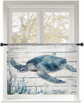 Sheer Curtains 45 Inch Length, Ocean Sea Turtle Semi Sheer Curtains Light by Unknown