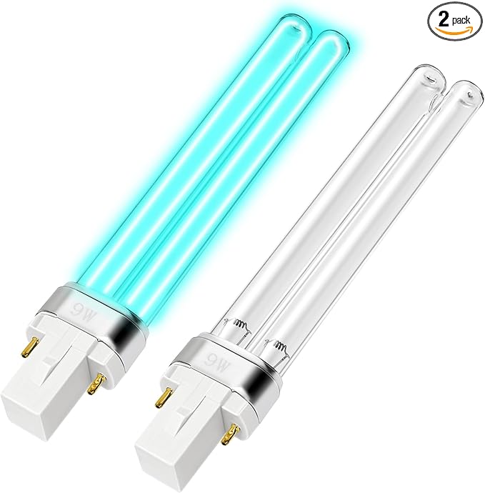 2 Pack 9W UV Light Bulb HVAC Bulb Replacement UVC G23 2 Pin Base | 9 Watt UV by Unknown