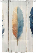 Sheer Curtains 96 Inches Long, Boho Ombre Vintage Wooden Grain Privacy Voile by Unknown