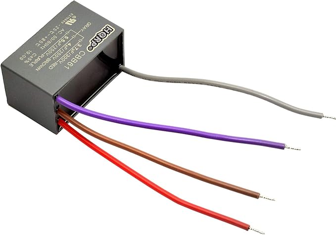 HQRP Ceiling Fan Capacitor CBB61 3.7uf+4uf+5.5uf 4-Wire UL Listed - Image 2