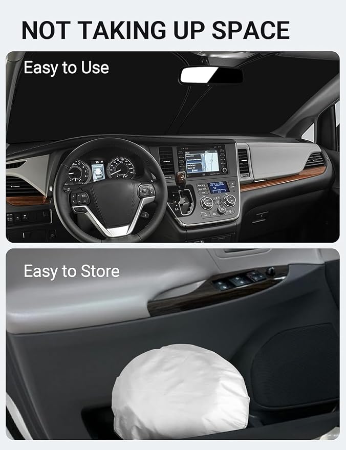 Proadsy 2026 Upgrade Front Windshield Sun Shade Foldable Sunshade Protector - Image 9