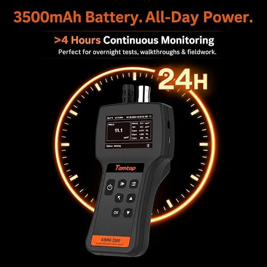 Temtop Handheld Particle Counter 0.3µm, 1.0µm Particulate Monitor PM2.5 - Image 4