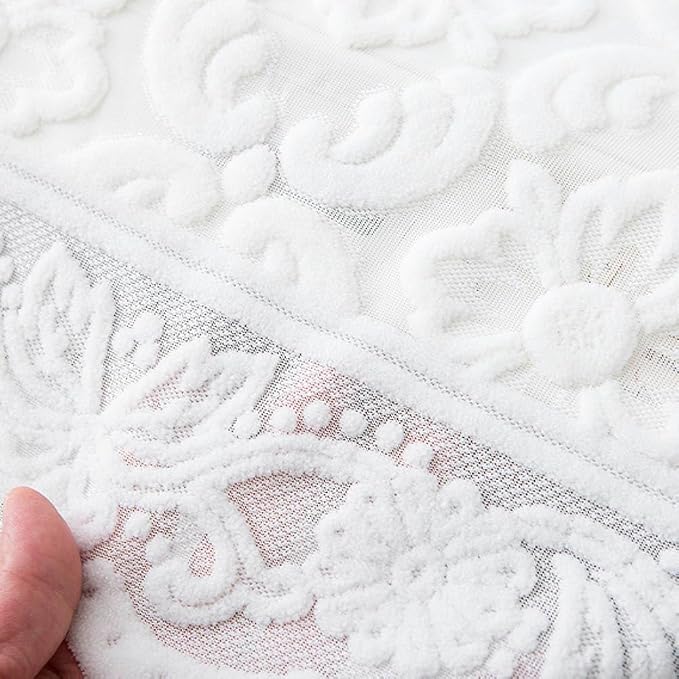 Vintage White Floral Lace Dust Cover - Image 6