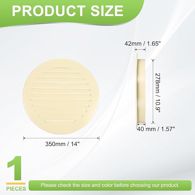 PATIKIL 11" Round Air Vent, Louver Grille Cover Aluminum Alloy Soffit Vent HVAC - Image 2