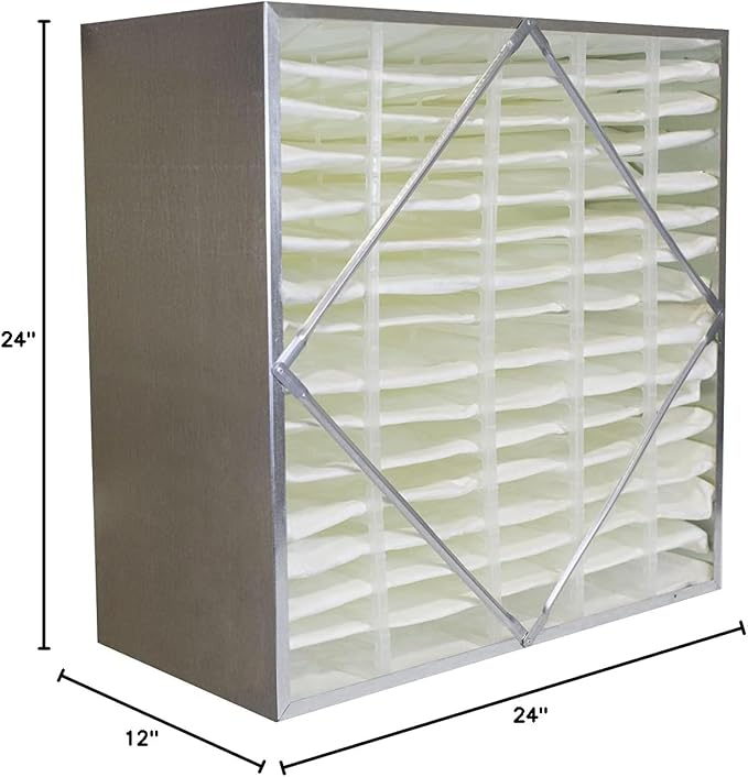 Filterbuy 24x24x12 Air Filter MERV 13 No Header, Rigid Cell Box Filters HVAC - Image 2