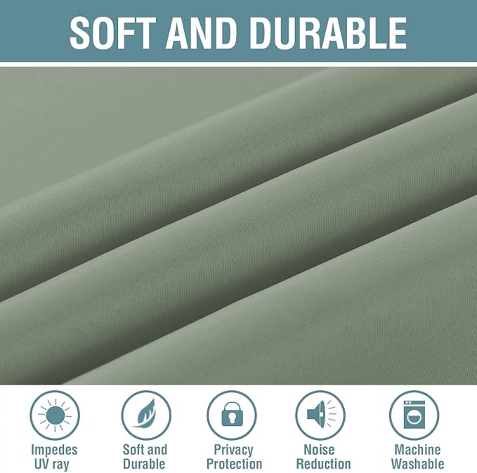 H.VERSAILTEX Blackout Curtain for Living Room Thermal Insulated Window Treatment Curtain 54 inch Length Energy Saving Solid Grommet Top Blackout Drape, One Panel, Cyan, 52" W x 54" L