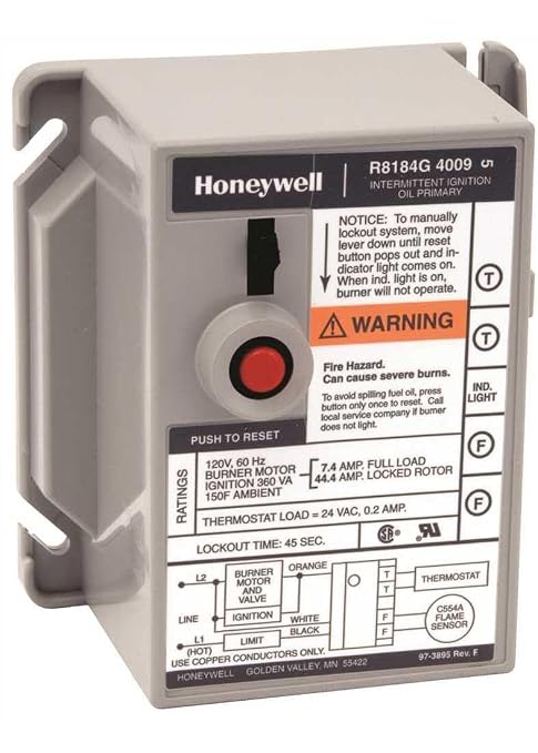 Honeywell R8184G4009 Oil Burner Protectorelay Intermittent Control, 3.5" x 4.7" - Image 2