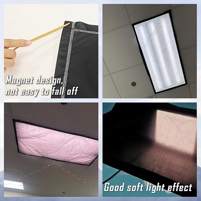 Magnetic Light Cover for Classroom Drop Ceiling, 4 Pack 4x2 Ft Fluorescent - Image 6