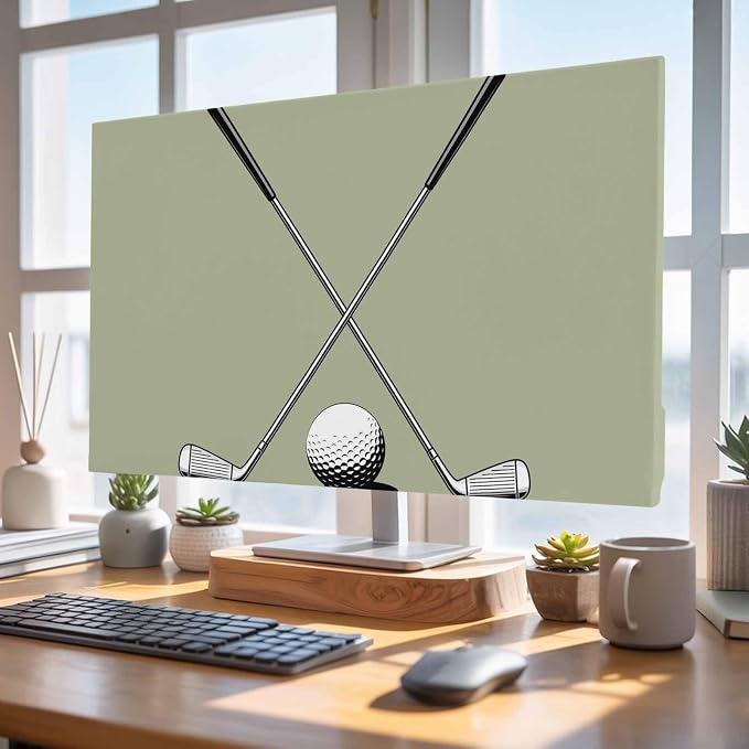 Gradient Sage Green Indoor TV Cover, Elastic TV Screen Protector Cartoon Golf - Image 5