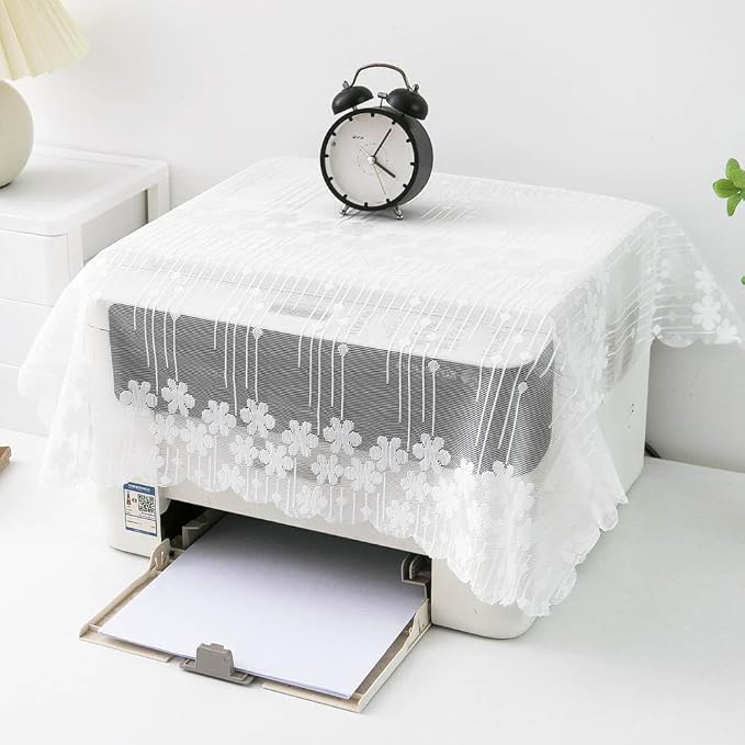 Vintage Floral Lace Dust Cover for Printer Antistatic Printer Dust Cover - Image 2